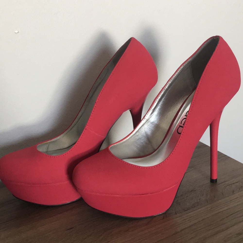 Red matte heels